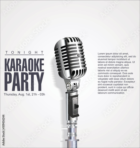 Retro vintage microphone design background