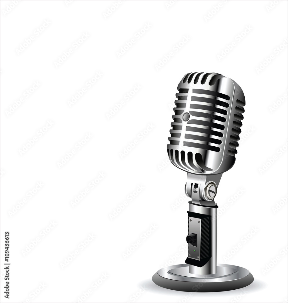 Fototapeta premium Retro vintage microphone design background
