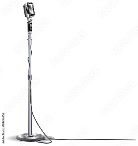 Retro vintage microphone design background