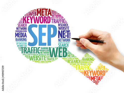 SEP - Search Engine Positioning Key word cloud, business concept