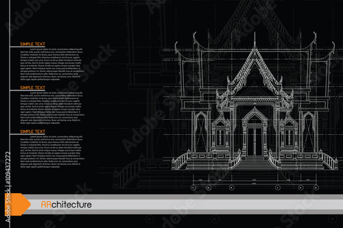 sketch design of temple,vector