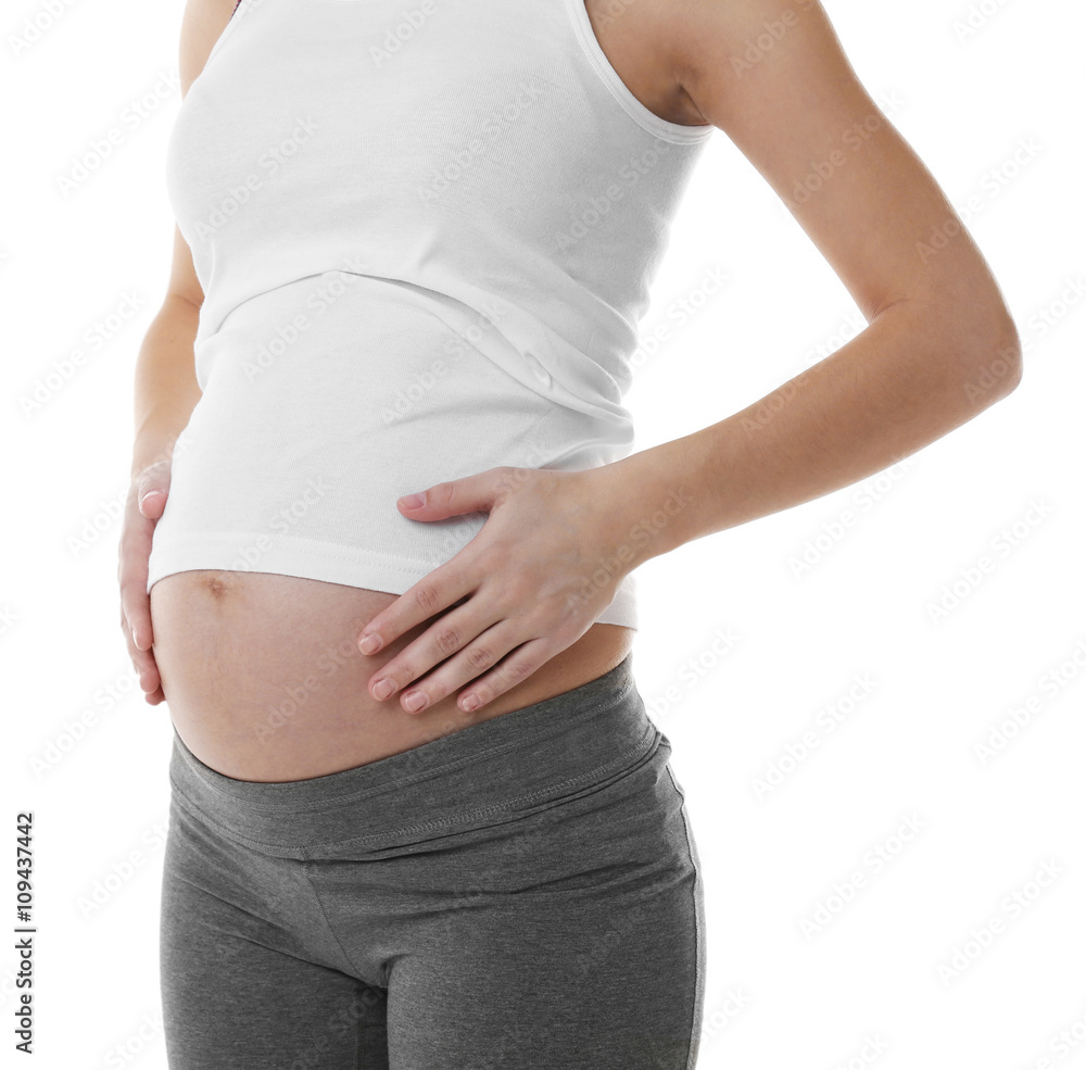 Pregnant woman, isolated on white Pregnant woman, isolated on white