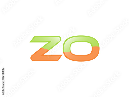 Green Orange shiny ZO letters