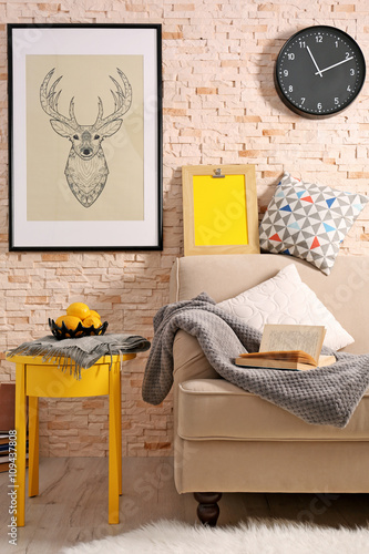 Beige sofa in modern room i...