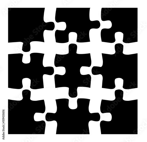Puzzle schwarz 3x3 photo