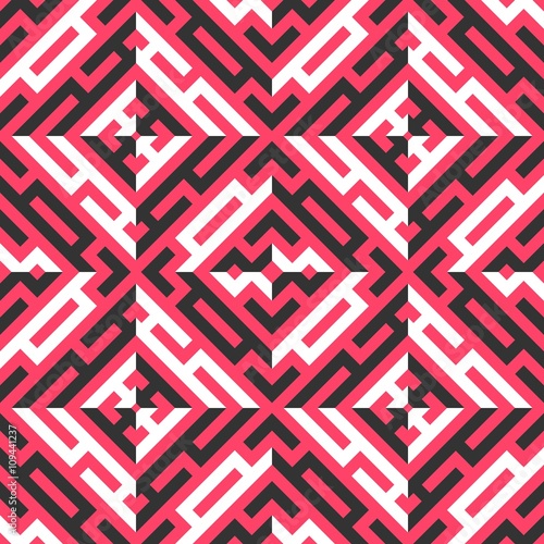 Pink Maze Seamless Pattern