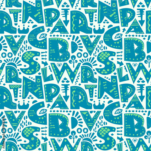 Obraz na płótnie Vector seamless pattern w salonie