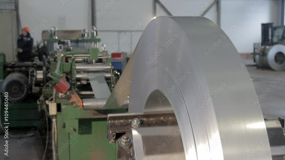 metal tape is moving on rolling machine metal tape is moving on rolling machine