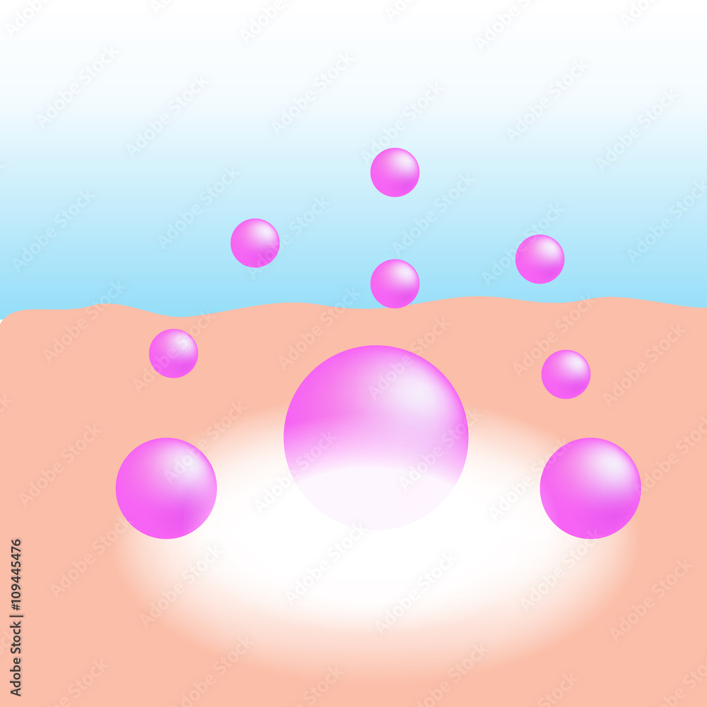 Pink collagen is absorbed on the human skin wit