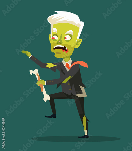 Businessman zombies. Vector flat cartoon illustration