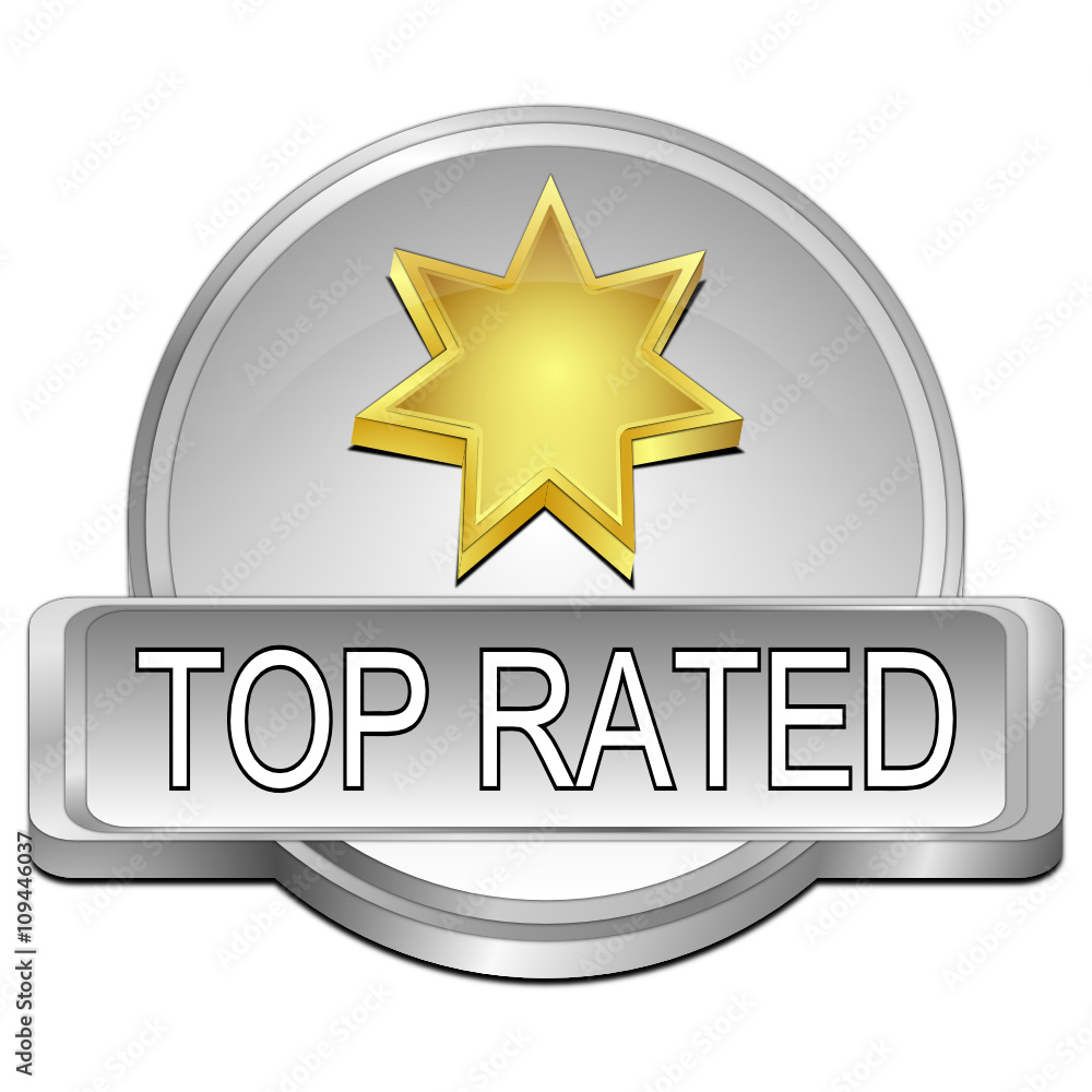 Fototapeta premium Top Rated Button - 3D illustration