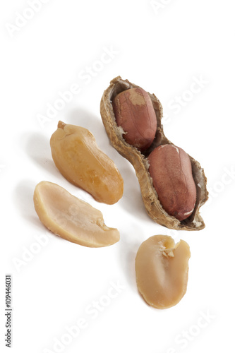 cracked peanut and peeled nuts