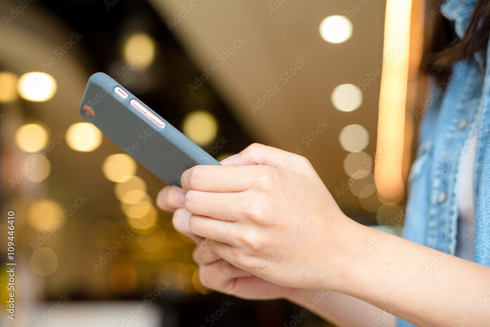 Woman hold with cellphone Woman hold with cellphone