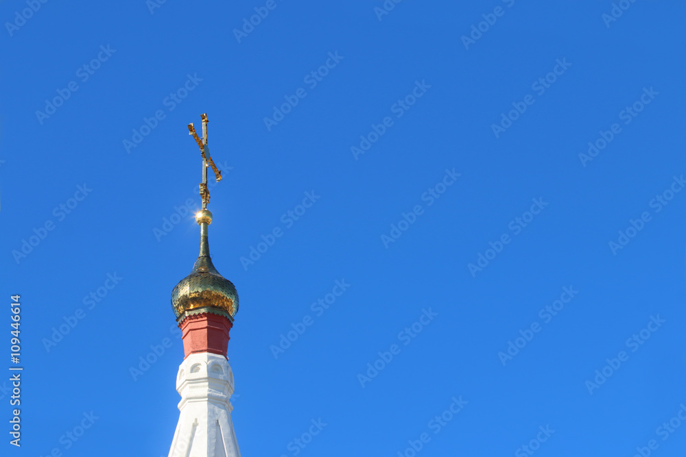 Golden small dome with cross 