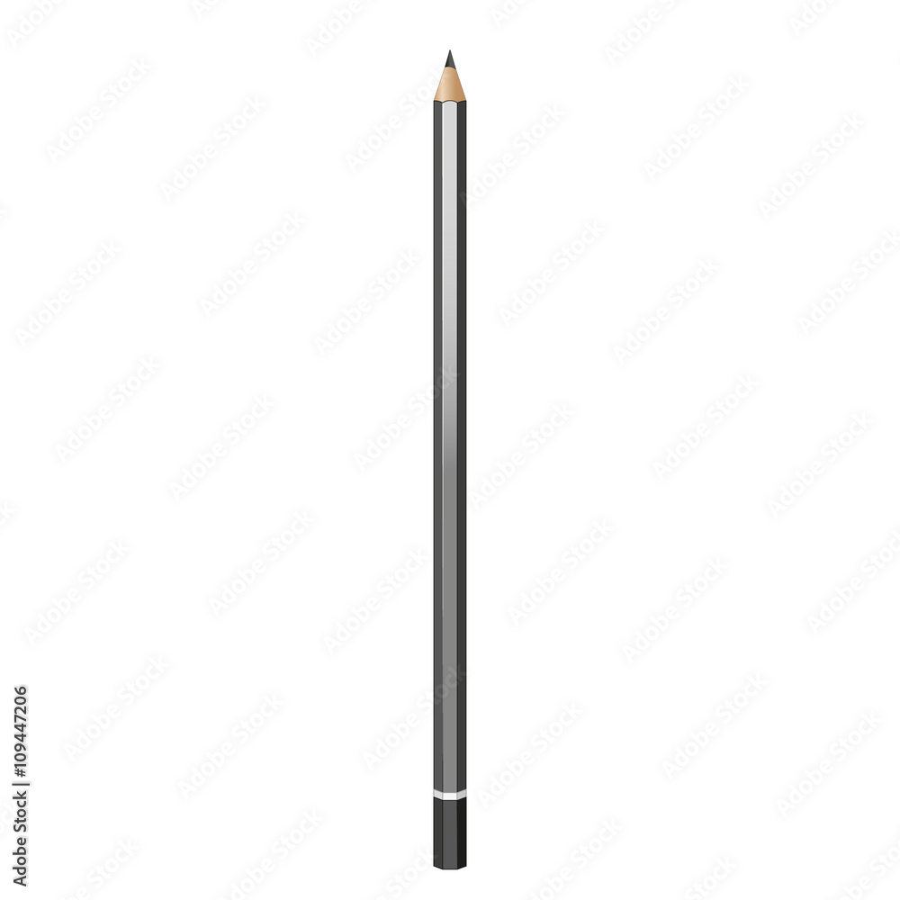 Vector gray simple graphite pencil. Realistic vector image Vector gray simple graphite pencil. Realistic vector image