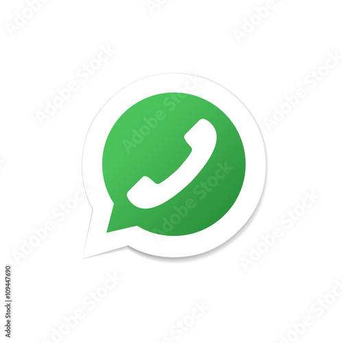 Speech bubble icon with phone tube. Phone icon. Design element i