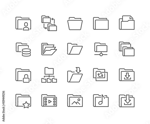 Line Folder Icons