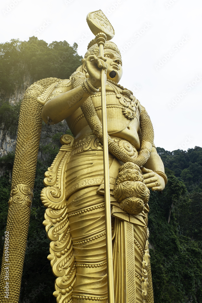 Statue of hindu god Muragan at Batu caves.