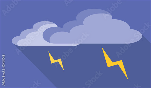Simple coluds with lightning icon