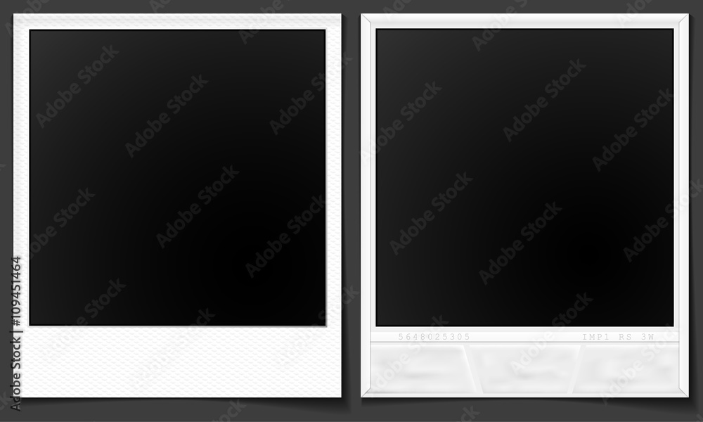 Polaroid Rahmen Vorder- und Rückseite Stock Vector | Adobe Stock