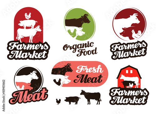 farm vector logo. meat, food, livestock breeding icon