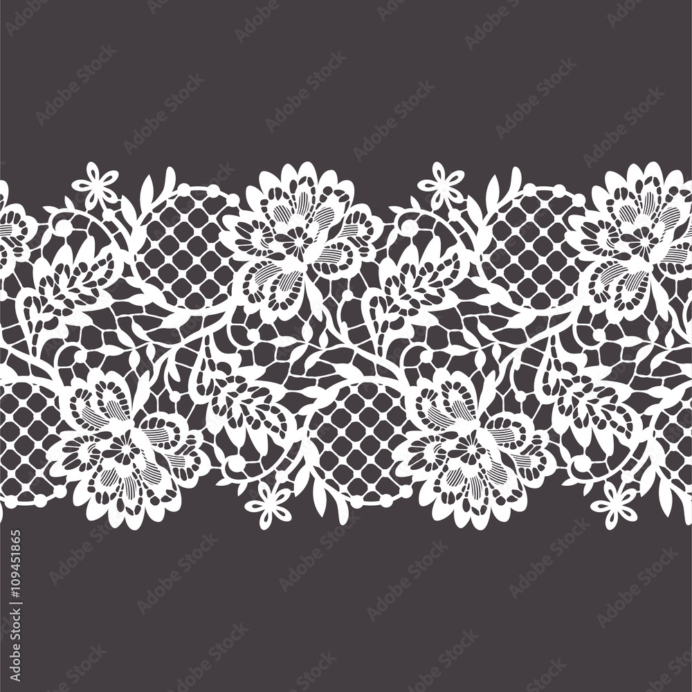 Lace Ribbon Seamless Pattern Adobe Stock