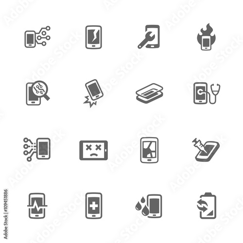 Simple Smart Phone Repair Icons 