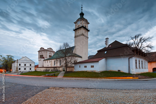 Square in the town of Spisska Sobota, Slovakia photo