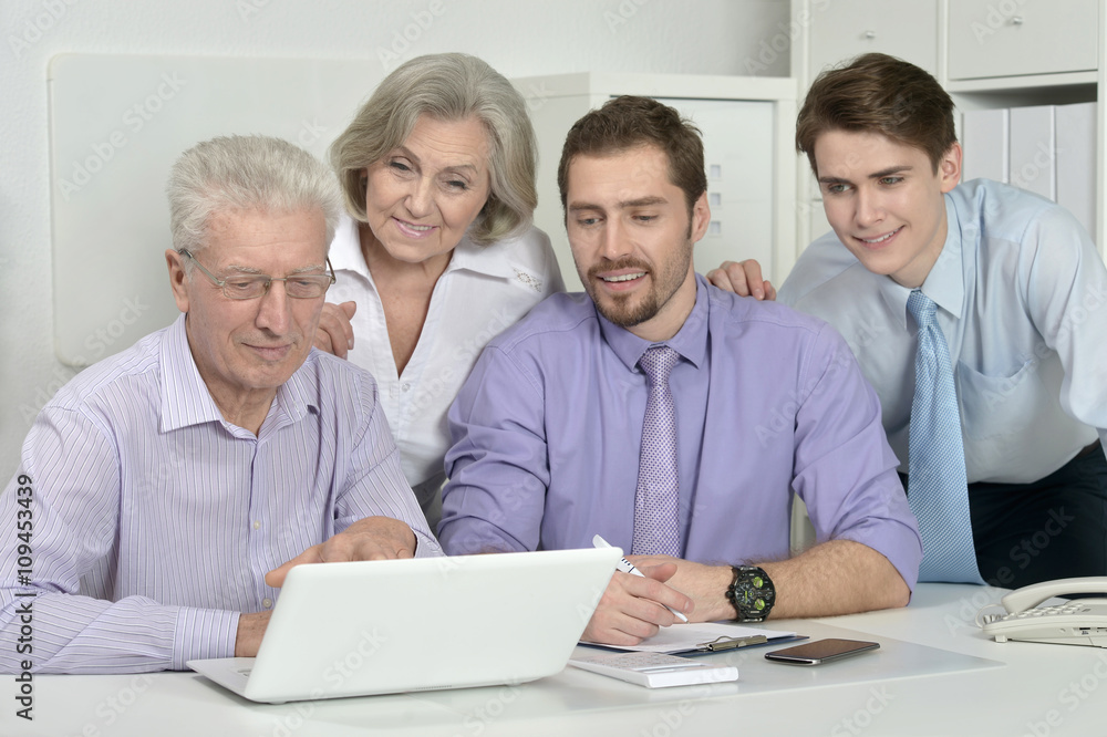 Fototapeta premium Business people working on laptop.