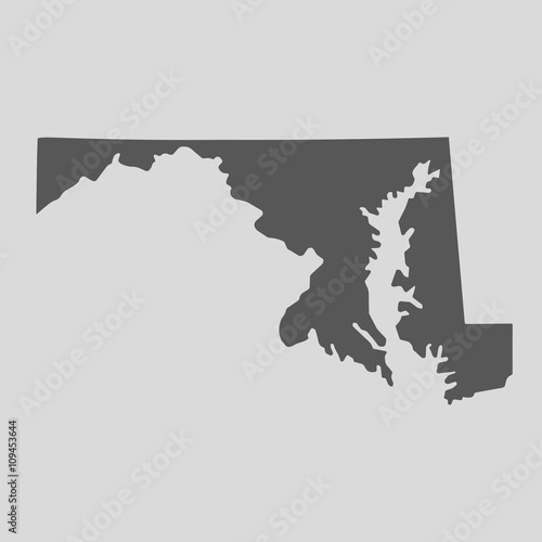 Black map state Maryland - vector illustration.