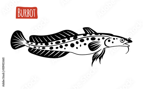 Burbot, vector cartoon illustration