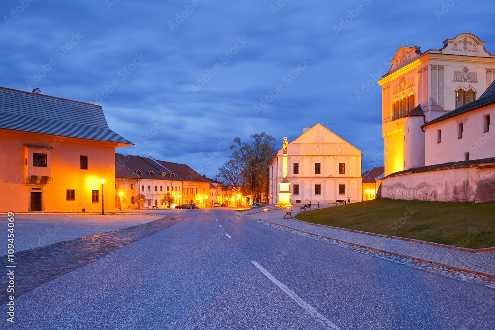 Square in the town of Spisska Sobota, Slovakia