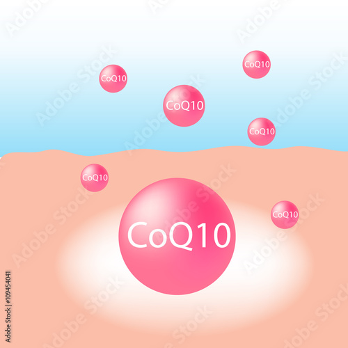 Co enzyme-Q10 in cream treatment absorb on the human skin
