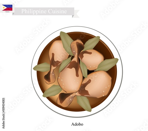 Adobo or Philippines Meat Stir with Vinegar and Garlic