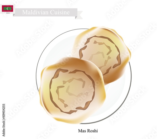Mas Roshi or Maldivian Flat Bread with Tuna and Coconut