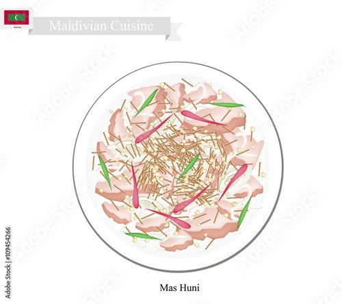 Mas Huni or Maldivian Spicy Shredded Coconut and Tuna