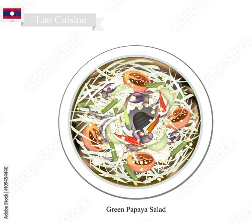 Green Papaya Salad, A Popular Dish in Laos