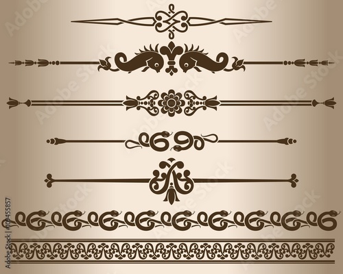 Design elements - decorative line dividers and ornaments.