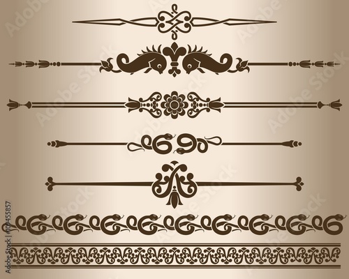 Design elements - decorative line dividers and ornaments.