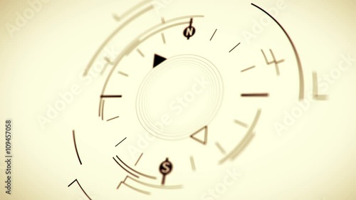 Abstract compass symbol flat animation