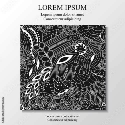 stock vector template for brochure, card, cover, book with patch