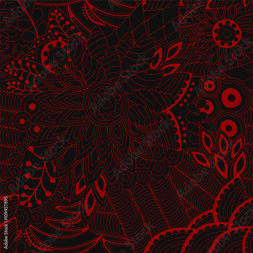 stock vector seamless doodle  floral pattern. orient. abstract b