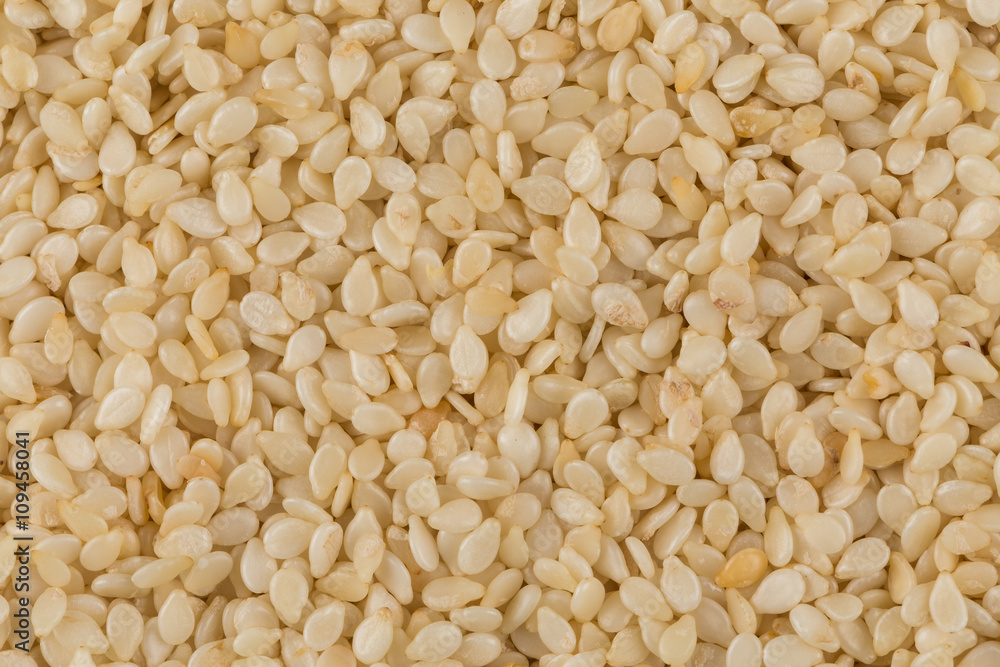 Closeup of lots of sesame seeds