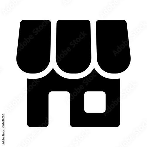 Online store or marketplace store flat icon for apps and websites 