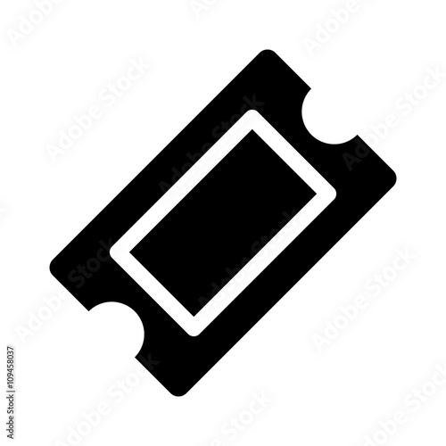 Movie ticket or theater ticket flat icon for apps and websites