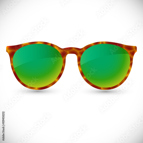 Vintage tortoise sunglasses with colorful transparent lens. Vector illustration EPS10