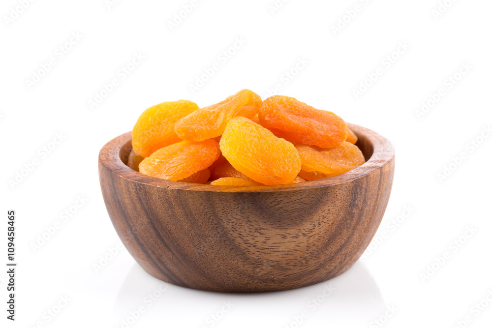 Dried apricots on white background Dried apricots on white background