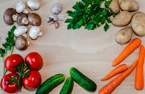Fresh organic vegetables. Healthy Food background.