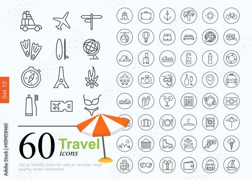60 travel icons