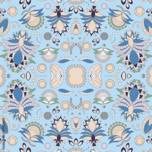 stock vector seamless doodle  floral pattern. orient. abstract b